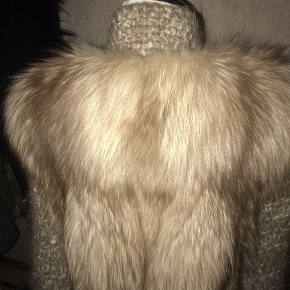 David green cinnamon fox fur coat - Picture 5 of 8